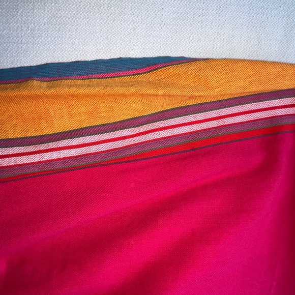 ZARA dark pink multi-colour large shawl scarf in cotton, EUC. - Picture 11 of 14